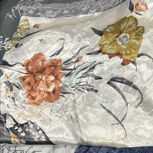 Floral Satin Scarf 100% silk feel polyester